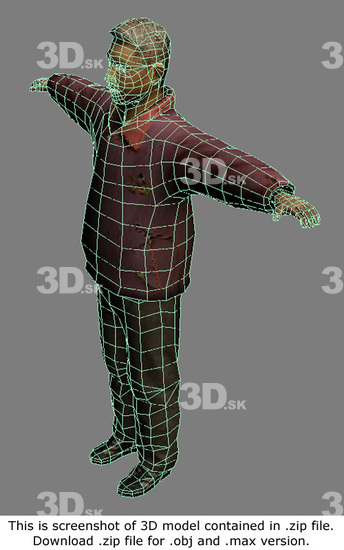 Whole Body Man Asian Casual 3D Models
