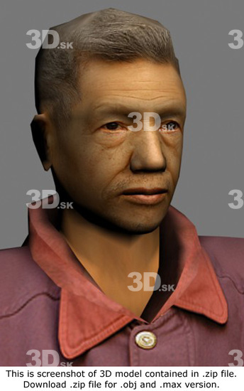Head Man Asian Casual 3D Models