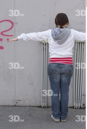 Whole Body Woman T poses Casual T shirt Slim Chubby Street photo references