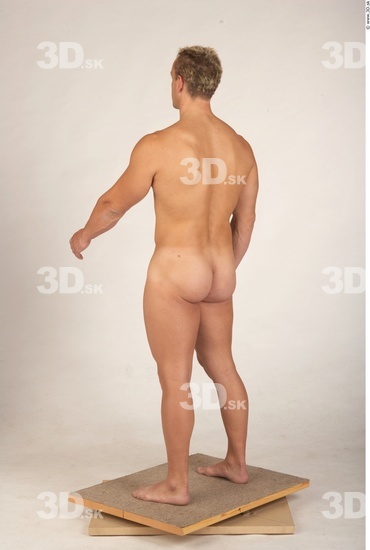 Whole Body Man Nude Muscular Studio photo references