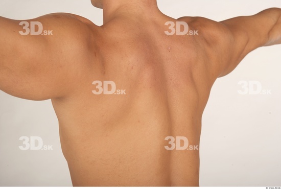 Whole Body Back Man Nude Muscular Studio photo references