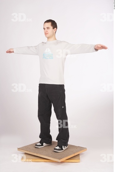 Whole Body Man T poses Hairy Casual Average Studio photo references