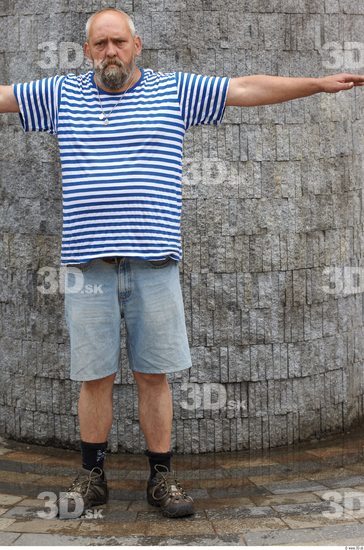 Whole Body Man T poses White Casual Overweight Bearded