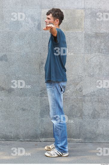 Whole Body Head Man T poses Casual Slim Street photo references