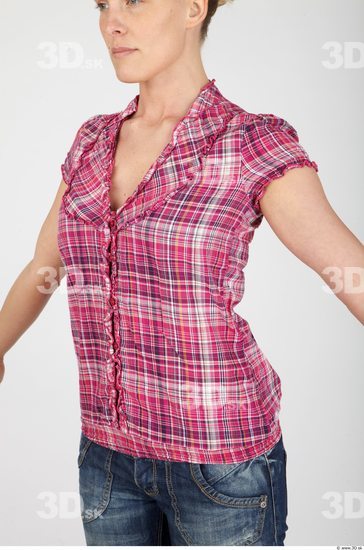 Upper Body Whole Body Woman Casual Blouse Slim Studio photo references