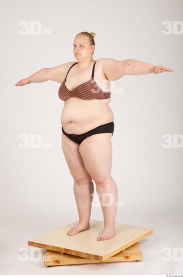 Whole Body Woman Animation references T poses Casual Underwear Overweight Studio photo references