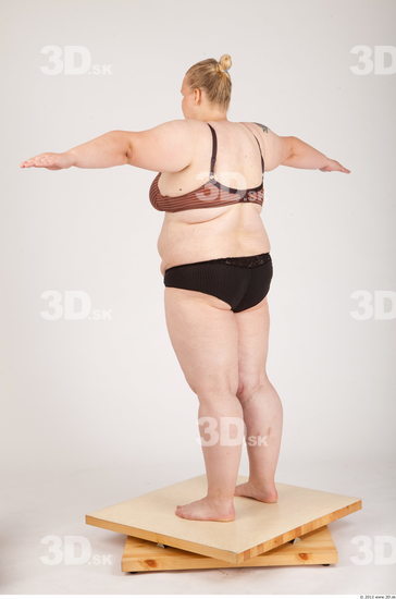 Whole Body Woman Animation references T poses Casual Underwear Overweight Studio photo references