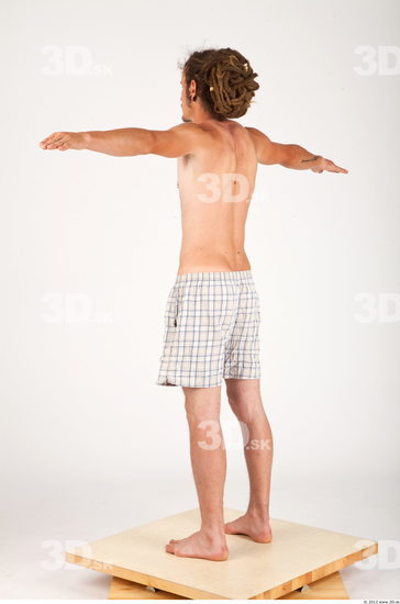 Whole Body Man T poses Historical Underwear Slim Studio photo references