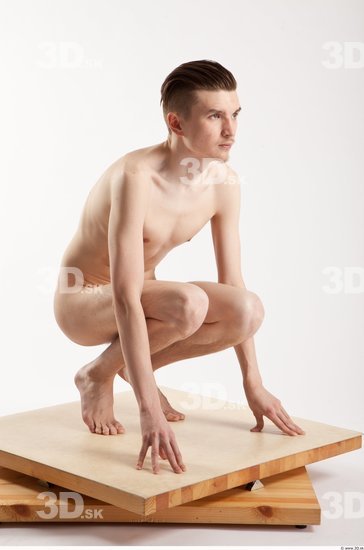 Whole Body Man Other White Casual Slim Male Studio Poses