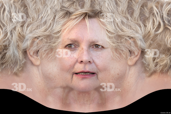 Head Woman White Slim Wrinkles