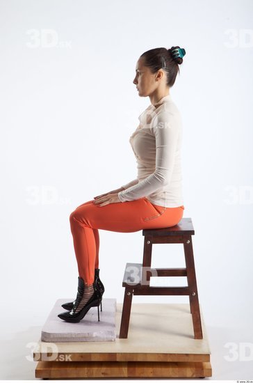 Whole Body Woman Artistic poses White Casual Slim