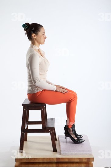 Whole Body Woman Artistic poses White Casual Slim