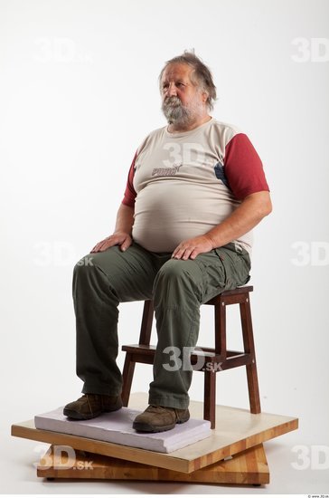 Whole Body Man Artistic poses White Casual Overweight Bearded