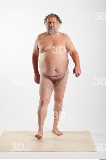 Whole Body Man Animation references White Nude Overweight Bearded