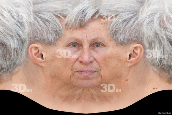 Head Woman White Slim Head textures Wrinkles
