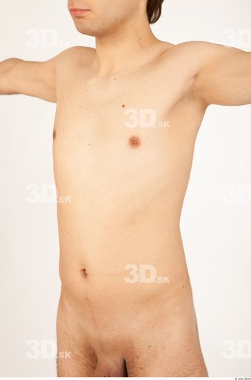 Upper Body Man Nude Slim Studio photo references