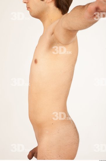 Upper Body Man Nude Slim Studio photo references