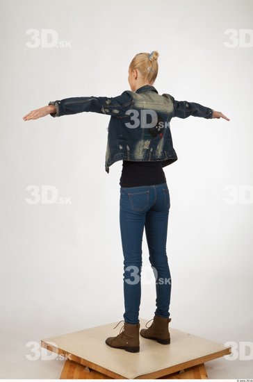 Whole Body Woman T poses Casual Slim Studio photo references