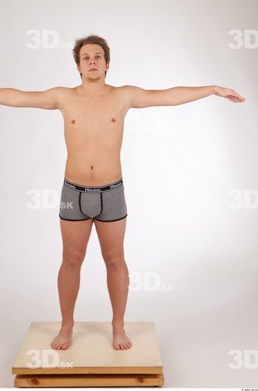 Whole Body Man T poses Underwear Shorts Athletic Studio photo references