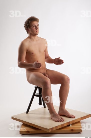 Whole Body Man Artistic poses White Nude Athletic