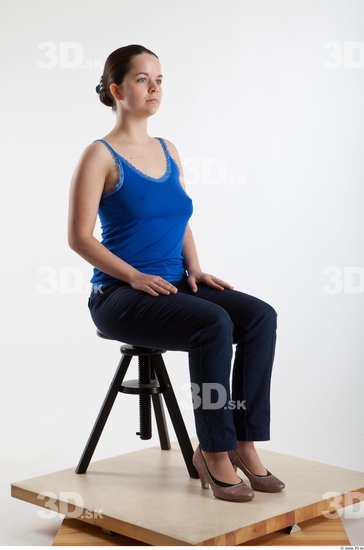 Whole Body Woman Artistic poses White Casual Slim