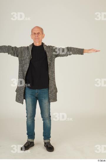 Whole Body Man T poses White Casual Slim Standing Street photo references