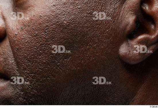 Face Cheek Ear Skin Man Black Slim Wrinkles Studio photo references