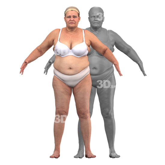 Whole Body Woman Hispanic 3D RAW A-Pose Bodies