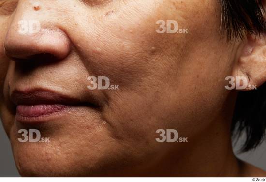 Face Mouth Nose Cheek Ear Skin Woman Asian Chubby Wrinkles Studio photo references