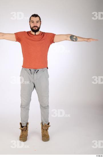 Whole Body Man T poses White Casual Slim Street photo references