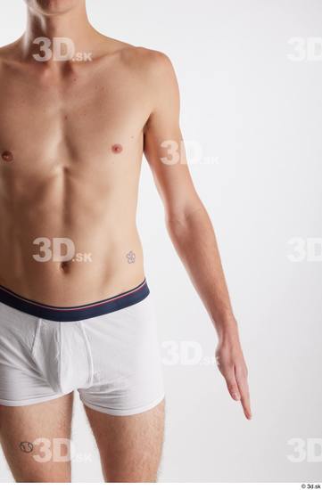 Arm Man White Underwear Slim Studio photo references