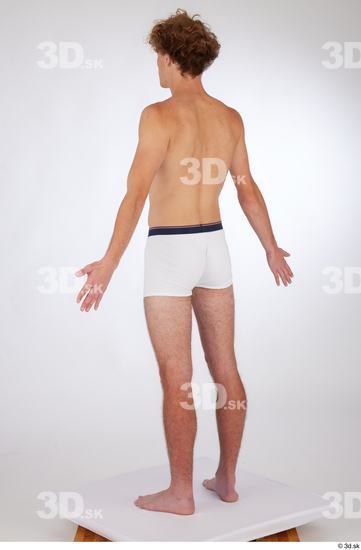 Whole Body Man White Underwear Slim Standing Studio photo references