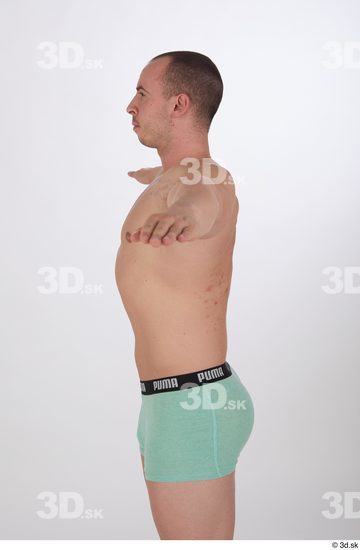 Whole Body Man T poses White Underwear Athletic Street photo references