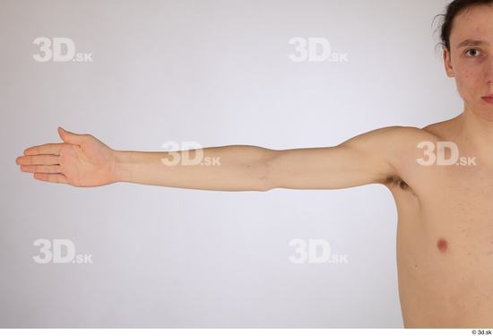 Arm Man White Nude Slim Studio photo references