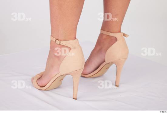 Foot Woman White Formal Shoes Slim Studio photo references