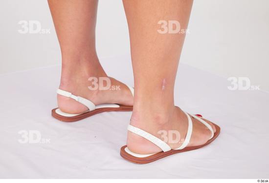 Foot Woman White Casual Shoes Slim Studio photo references