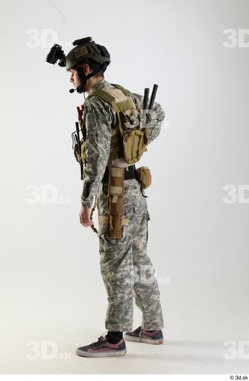 Whole Body Weapons-Pistol Man Pose with pistol White Army Athletic Bearded Studio photo references