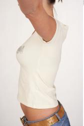 Upper Body Woman White Casual Athletic