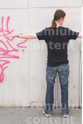 Whole Body Man T poses Casual T shirt Slim Street photo references