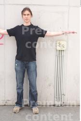 Whole Body Man T poses Casual T shirt Slim Street photo references