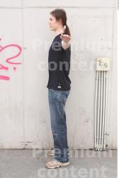 Whole Body Man T poses Casual T shirt Slim Street photo references