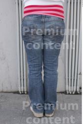 Leg Whole Body Woman T poses Casual T shirt Jeans Slim Chubby Street photo references