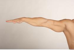 Arm Whole Body Man Nude Muscular Studio photo references