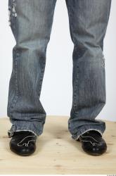Calf Man Casual Jeans Muscular Studio photo references