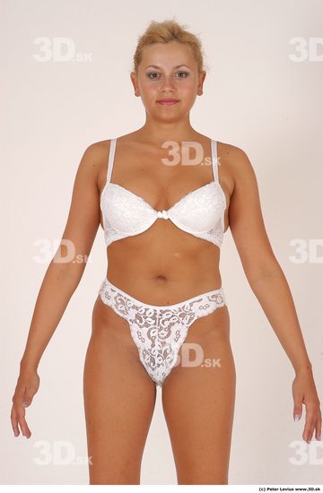 Upper Body Woman White Underwear Chubby