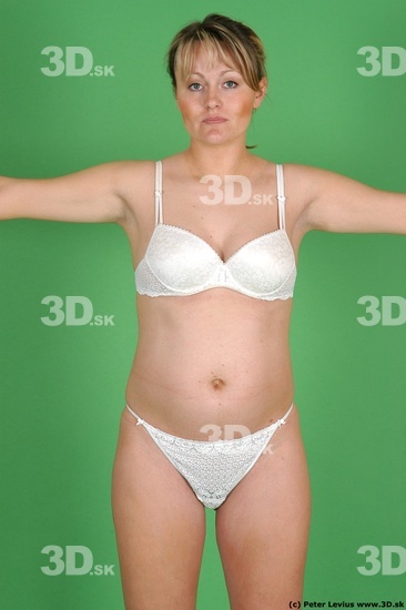 Upper Body Woman White Underwear Pregnant