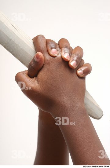 Hand Whole Body Woman Pose with sword Hand pose Black Nude Chubby Studio photo references