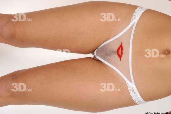 Thigh Woman White Underwear Average