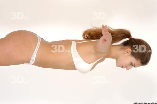 Upper Body Woman White Underwear Average