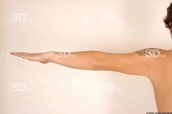 Arm Man White Tattoo Nude Overweight